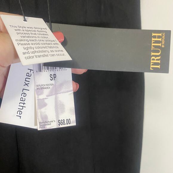 TRUTH by Republic NWT Faux Suede Leather Pant with Ankle Zip Sz S - Picture 5 of 11